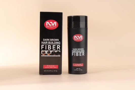 NMB Professional Hair Building Fibers 21 g, Dark Brown Fibres for Naturally Thicker Looking Hair With Locking Mist Spray Set 2 IN 1