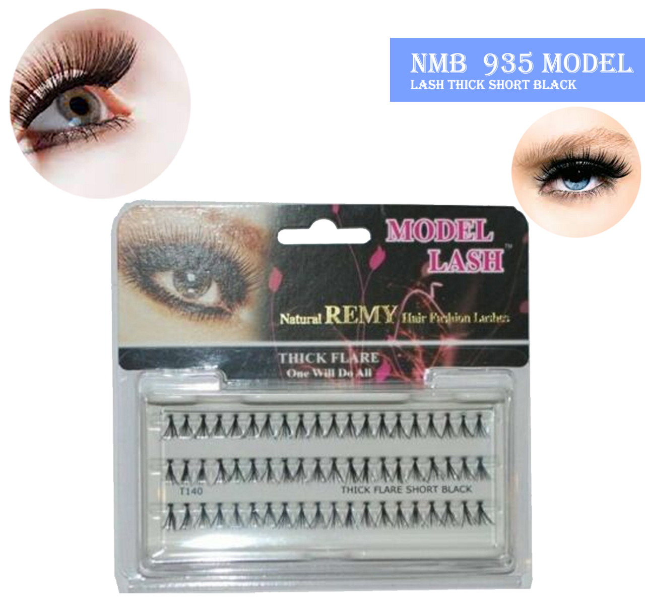 MODEL LASH Natural Remy Hair Fashion Individual Lashes THICK FLARE SHORT