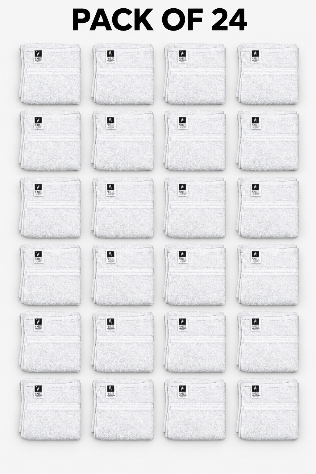 Walee Professional Salon & Barber Towels – Soft, Absorbent and Reusable (White)