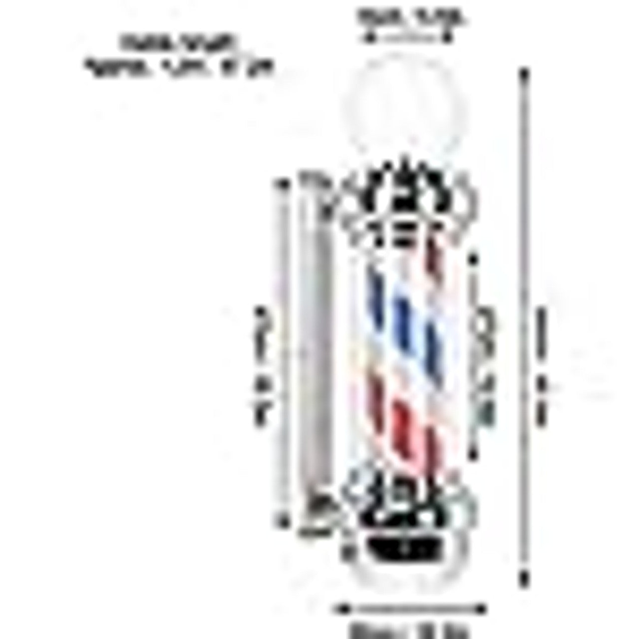 Barber Pole, Waterproof Outdoor Barber Shop Pole Rotating & Illuminated Bright Stripe Light for Hair Salon, LED Strips Energy Saving(UK 220V)- Next Day Delivery