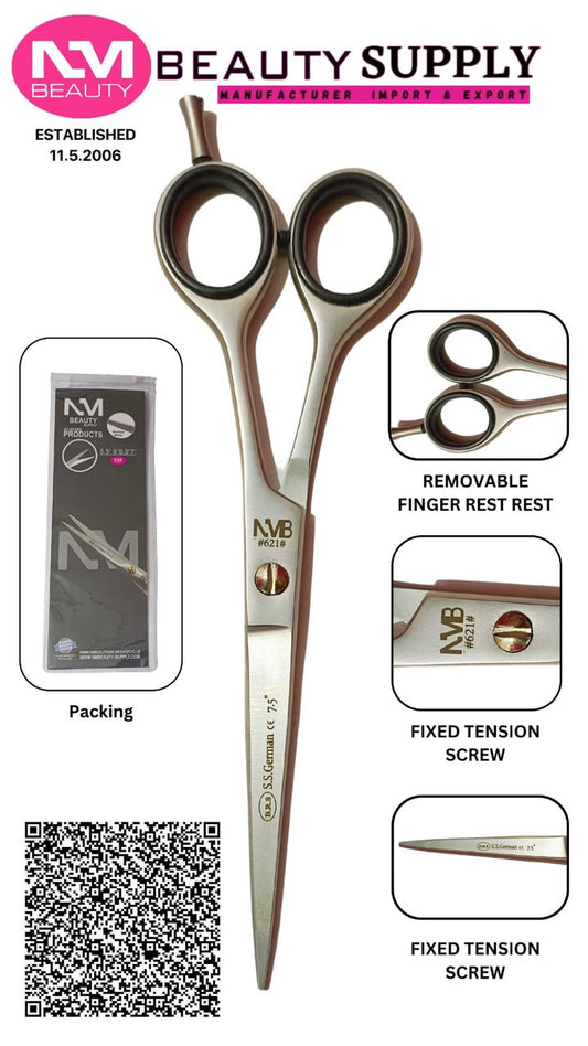 Professional Flat Matti Barber Scissor 7.5" Sand- Next Day Delivery (1 year warranty)