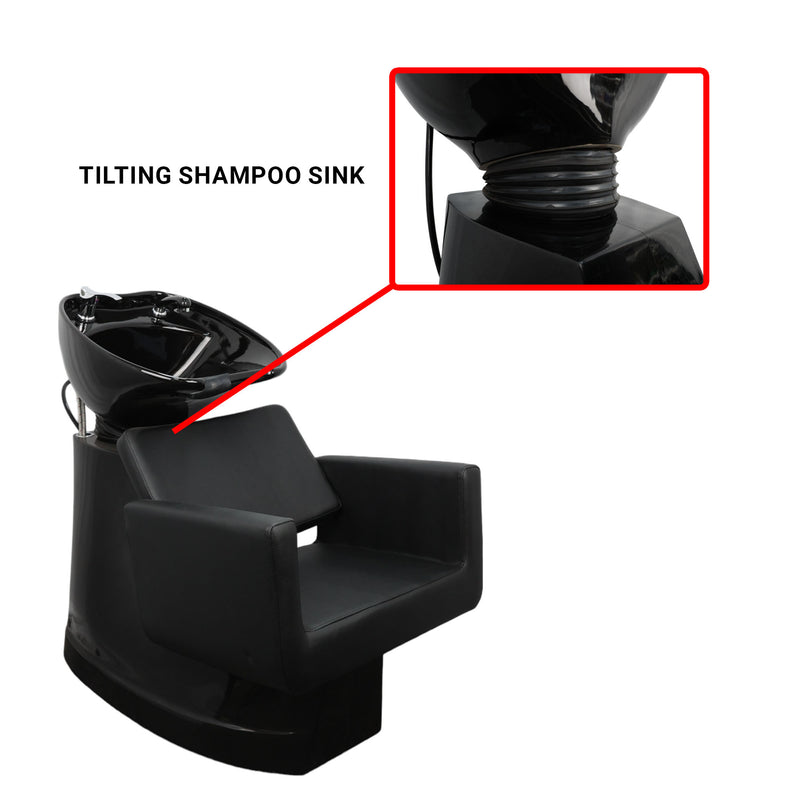Backwash Chair • Sleek Comfort Basin Adjustable Chair Black