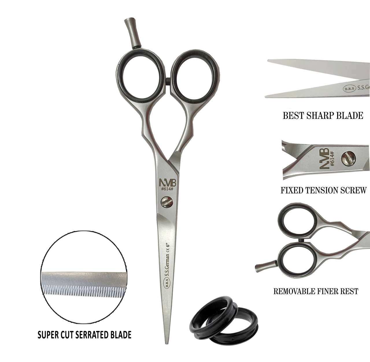 Professional jaguar Baber Scissor 6". Sand- Next Day Delivery (1 year warranty)