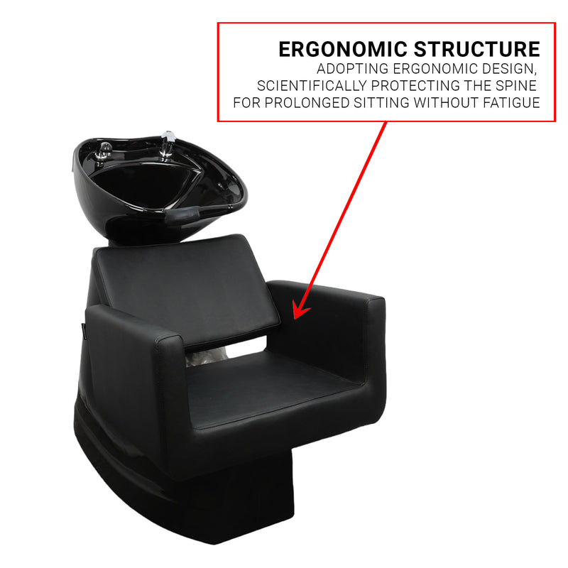 Backwash Chair • Sleek Comfort Basin Adjustable Chair Black