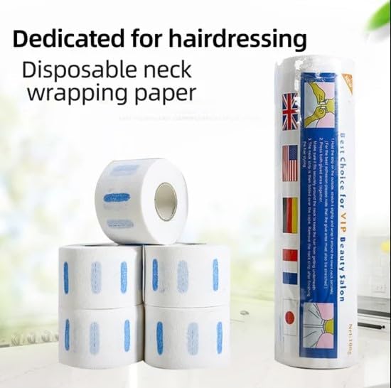 Neck Strips Tape for hairdressers Disposable. Soft/strong/wide/water resistant stretching tape, strong adhesive at the endings. Best for barbers and hairdressers (5 Rolls) by Nm beauty