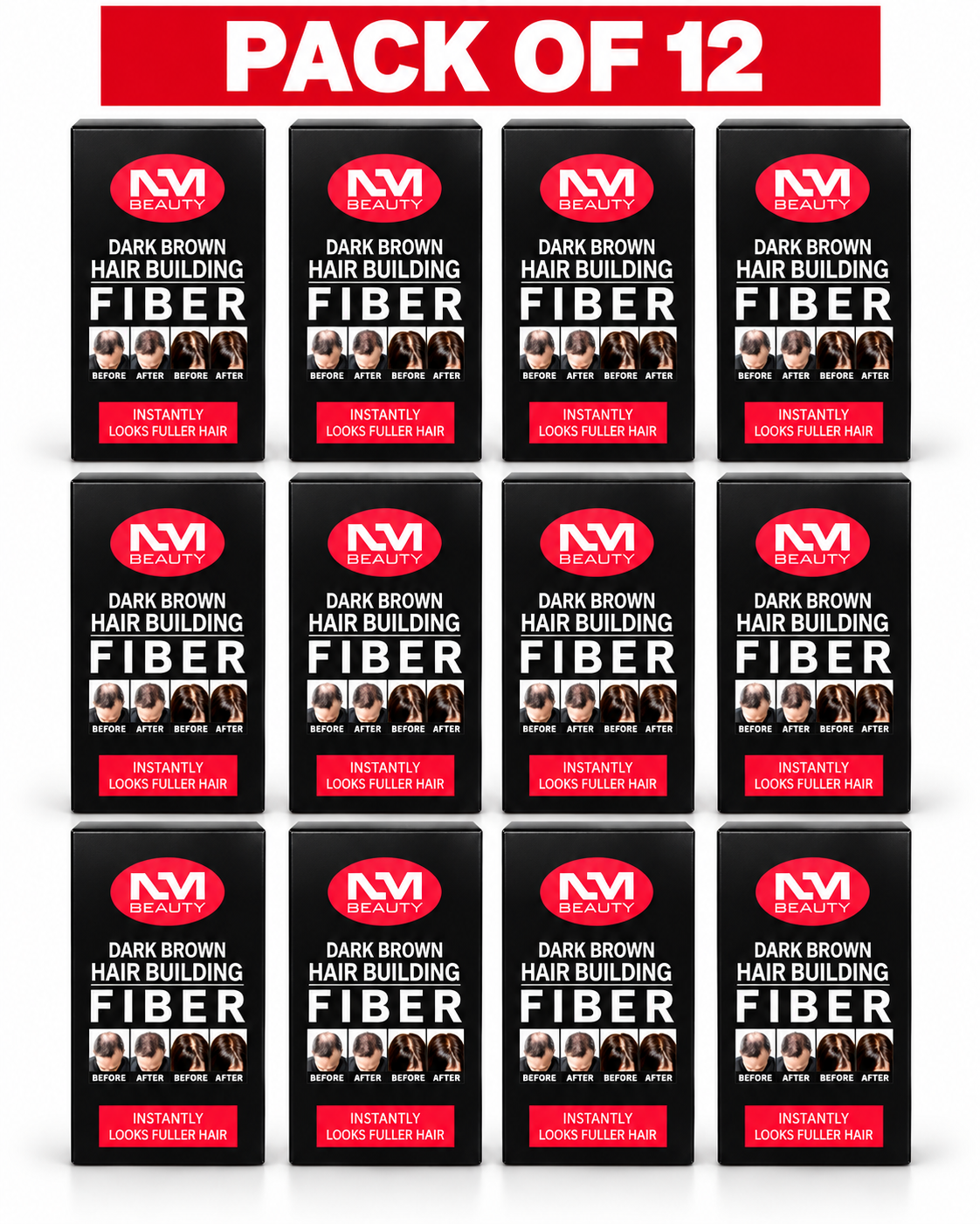 NM Beauty Dark brown Hair Building Fiber, 25.4 g | Hair Thickening Fibres