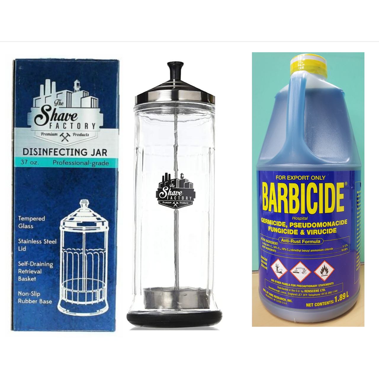 BARBICIDE Disinfectant Large Concentrate Solution Germicidal 1.89L + Large Jar- Next Day Delivery