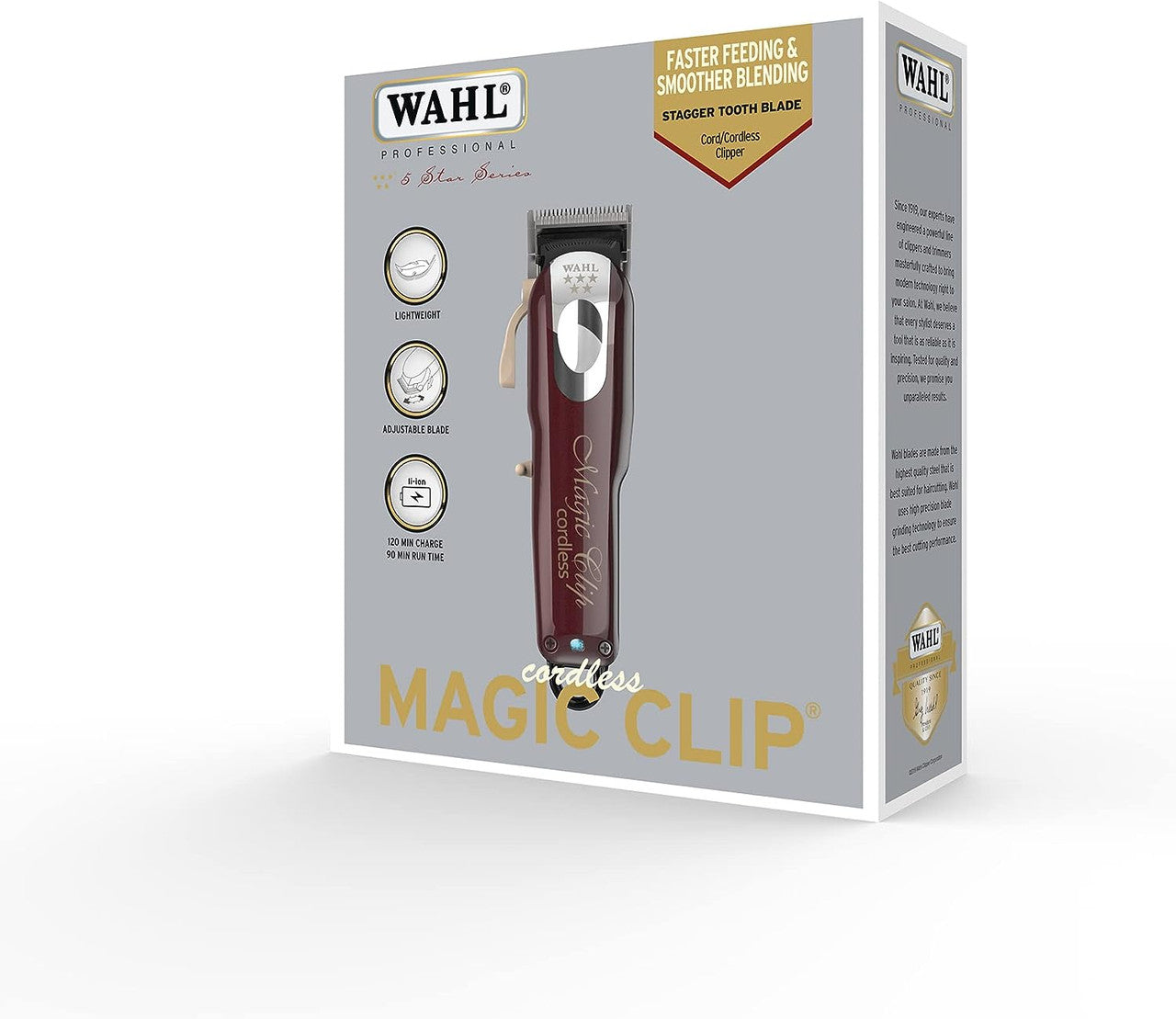 Wahl Professional 5-Star Cordless Magic Clip Hair Clipper With Taper Lever- Next Day Delivery
