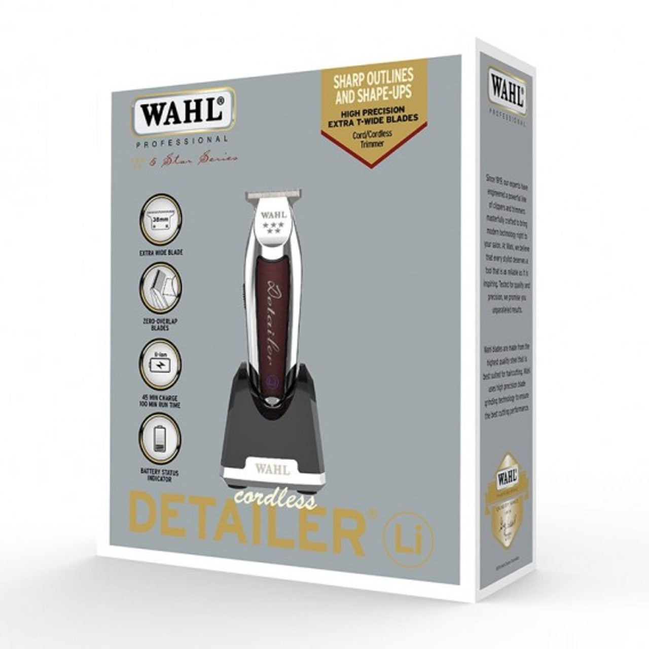 Wahl Professional 5-Star Cordless Detailer Li Hair Trimmer Extra-Wide T-Blade- Next Day Delivery
