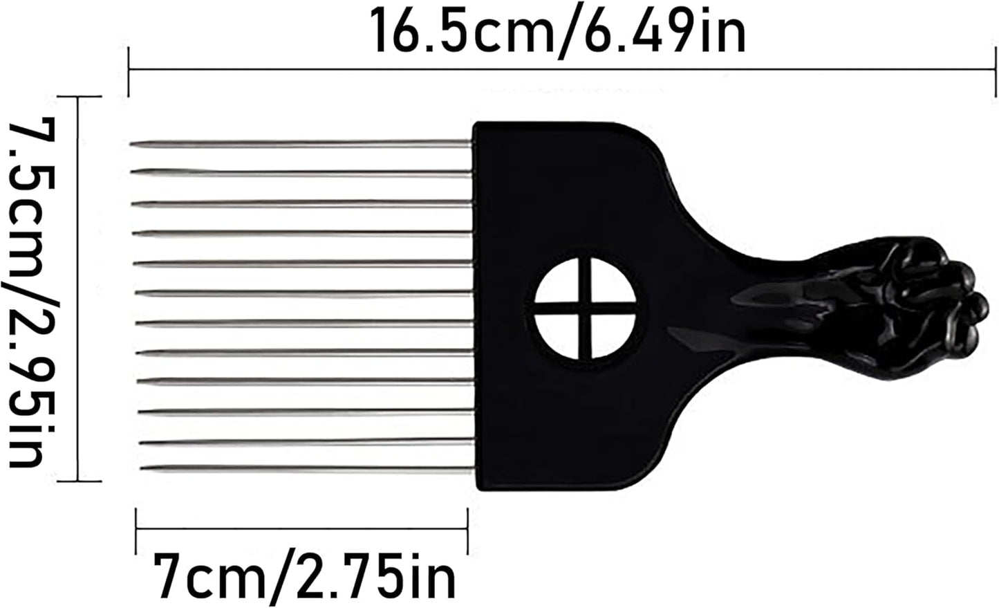 Afro Comb Plastic With Metal Handle