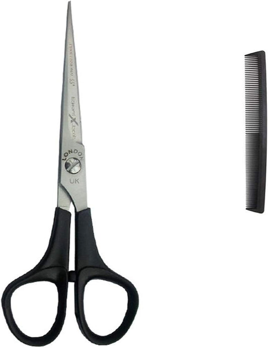 MC Hair Cutting Scissors 5.5 Plastic handle square Hairdressing Cutting Texturizing & Styling - Stainless Steel with cutting combs