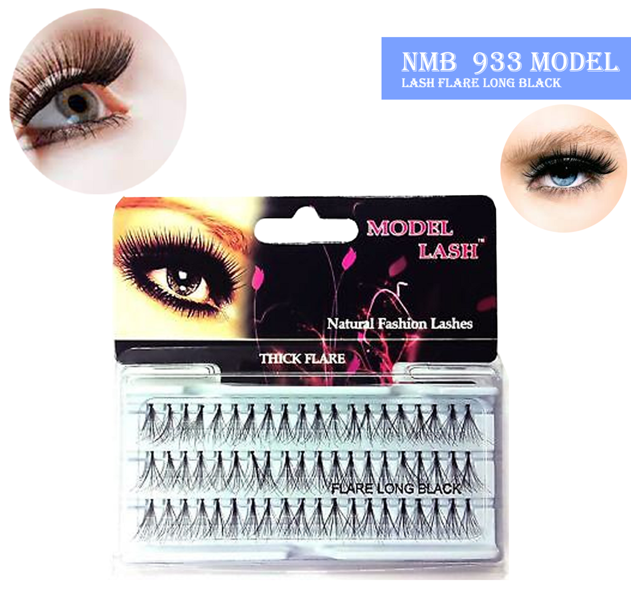 MODEL LASH Natural Remy Hair Fashion Individual Lashes FLARE SHORT BLACK