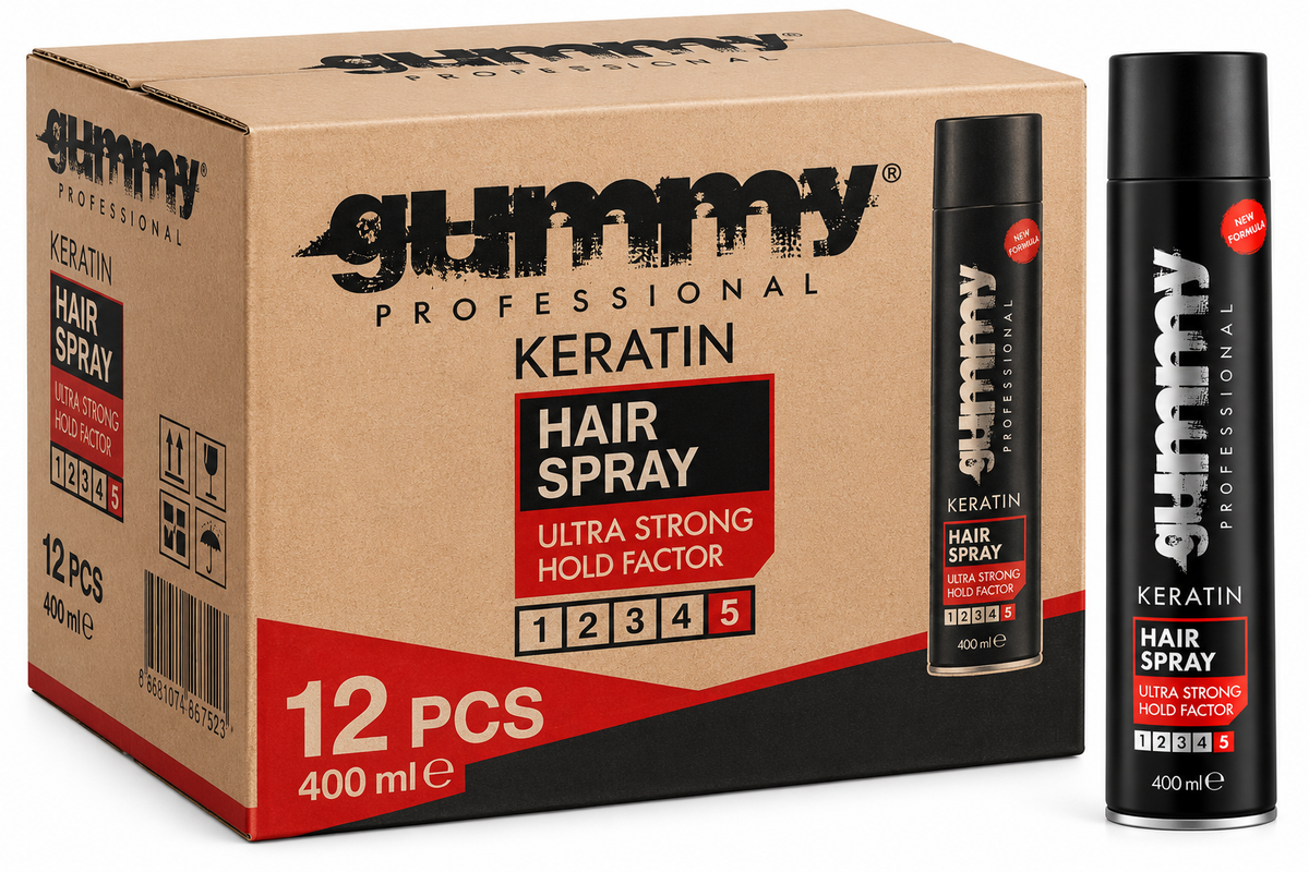 Gummy Professional Keratin Hair Spray 400ml – Ultra Strong Hold Factor 5