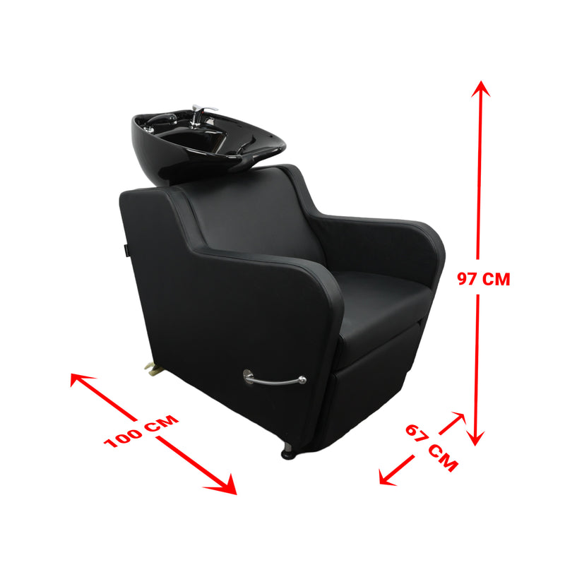 Backwash Chair • Ergonomic Luxury Basin Adjustable Chair Black