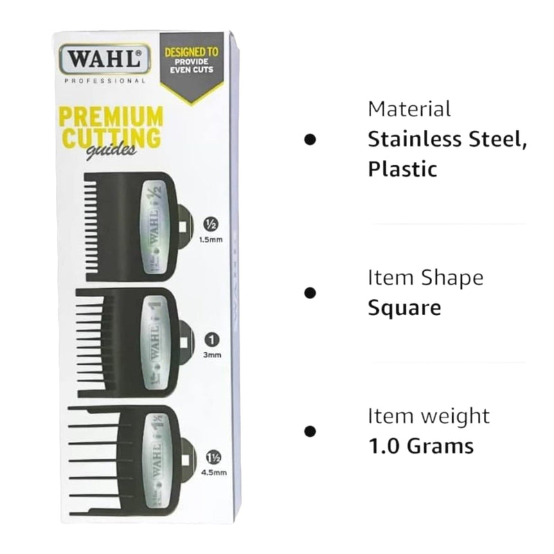 Wahl • Premium Cutting Guides Clipper Combs Guards (Set Of 3) 3354- 5001