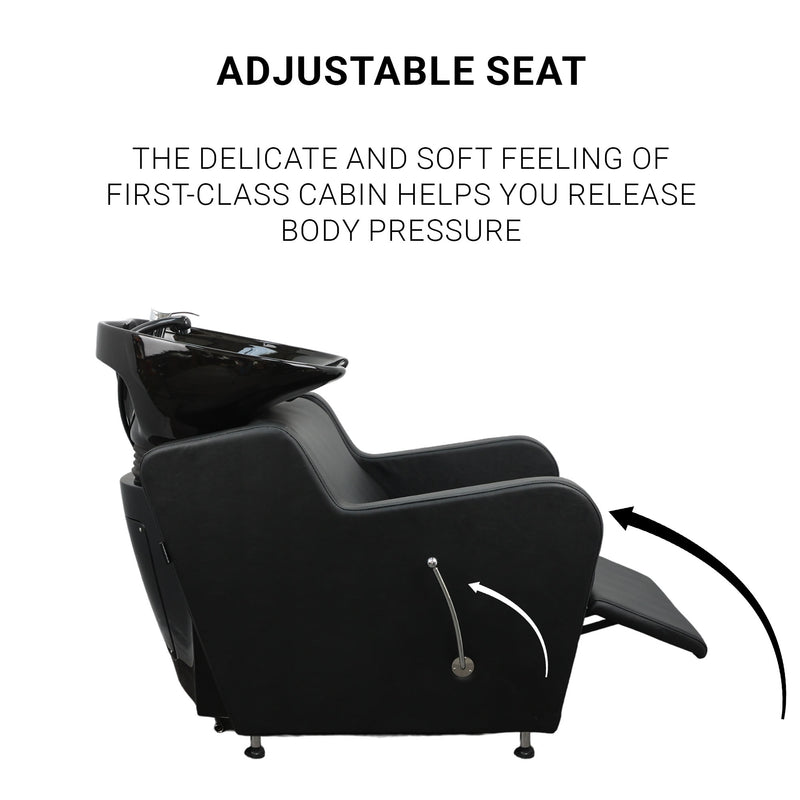 Backwash Chair • Ergonomic Luxury Basin Adjustable Chair Black