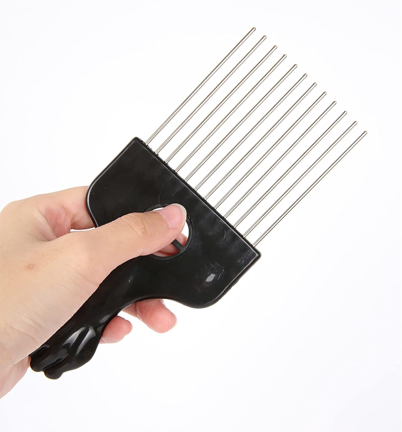 Afro Comb Plastic With Metal Handle