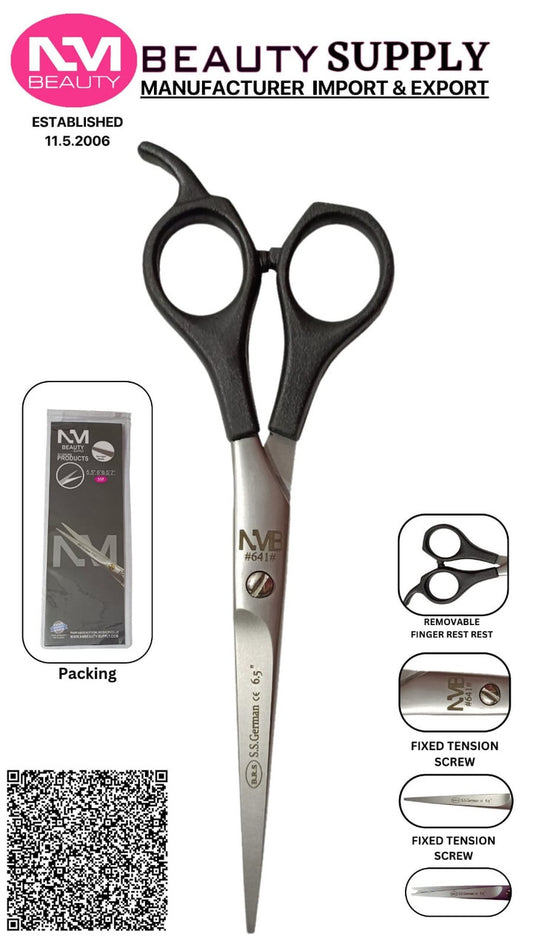 Professional Stainless Steel " Hair Cutting Barber Scissors with Finger Rest By BRS German