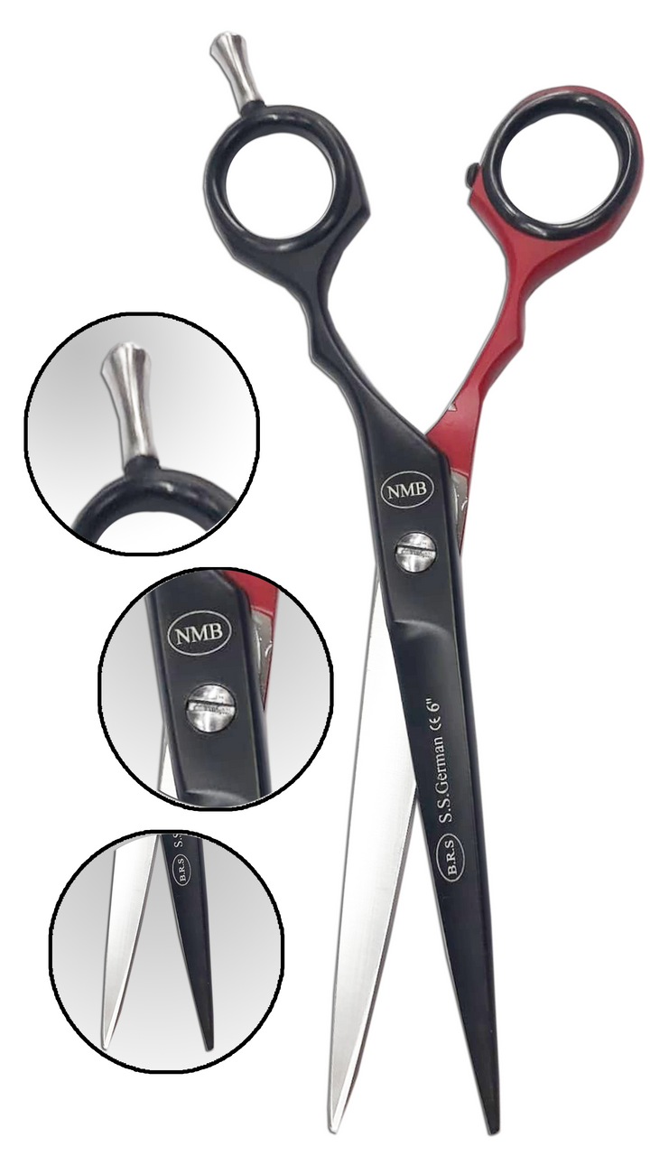 NMB Hair Cutting Scissors 6 inch Jaguar Red,black