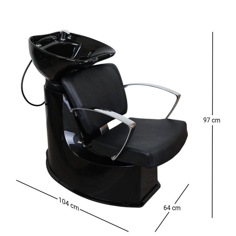 Backwash Chair - Premium Contour Basin Adjustable Chair Black