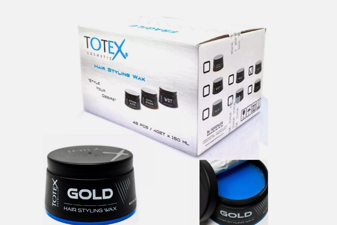Totex Hair Styling Wax | Gold Wet Shiny Look Perfume Scent Unisex 150ml