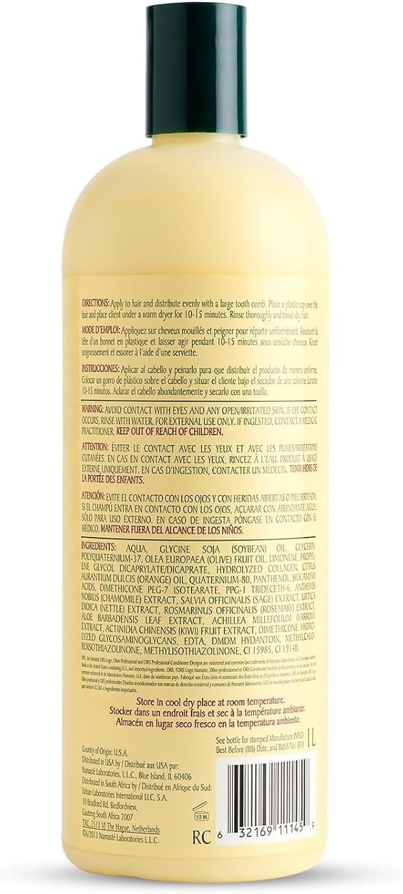 ORS Olive Oil Professional Replenishing Conditioner - 33.8 Ounce (Pack of 1), For Detangle, Smooth & Strong Hair From Root To Tip