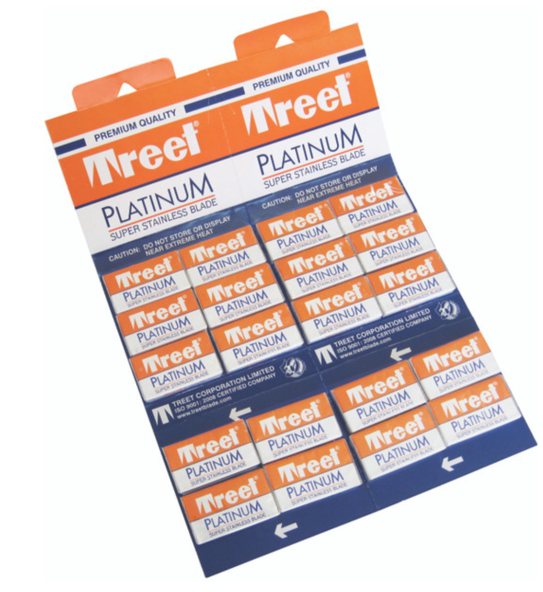 Treet Platinum Double Edge Razor Blades 100 pcs blades Card Pack