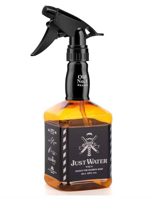 Barber Spray Bottle, Mist to Stream Adjustable Setting, Plastic Whisky Squirt Bottle Empty 500ml (Brown)