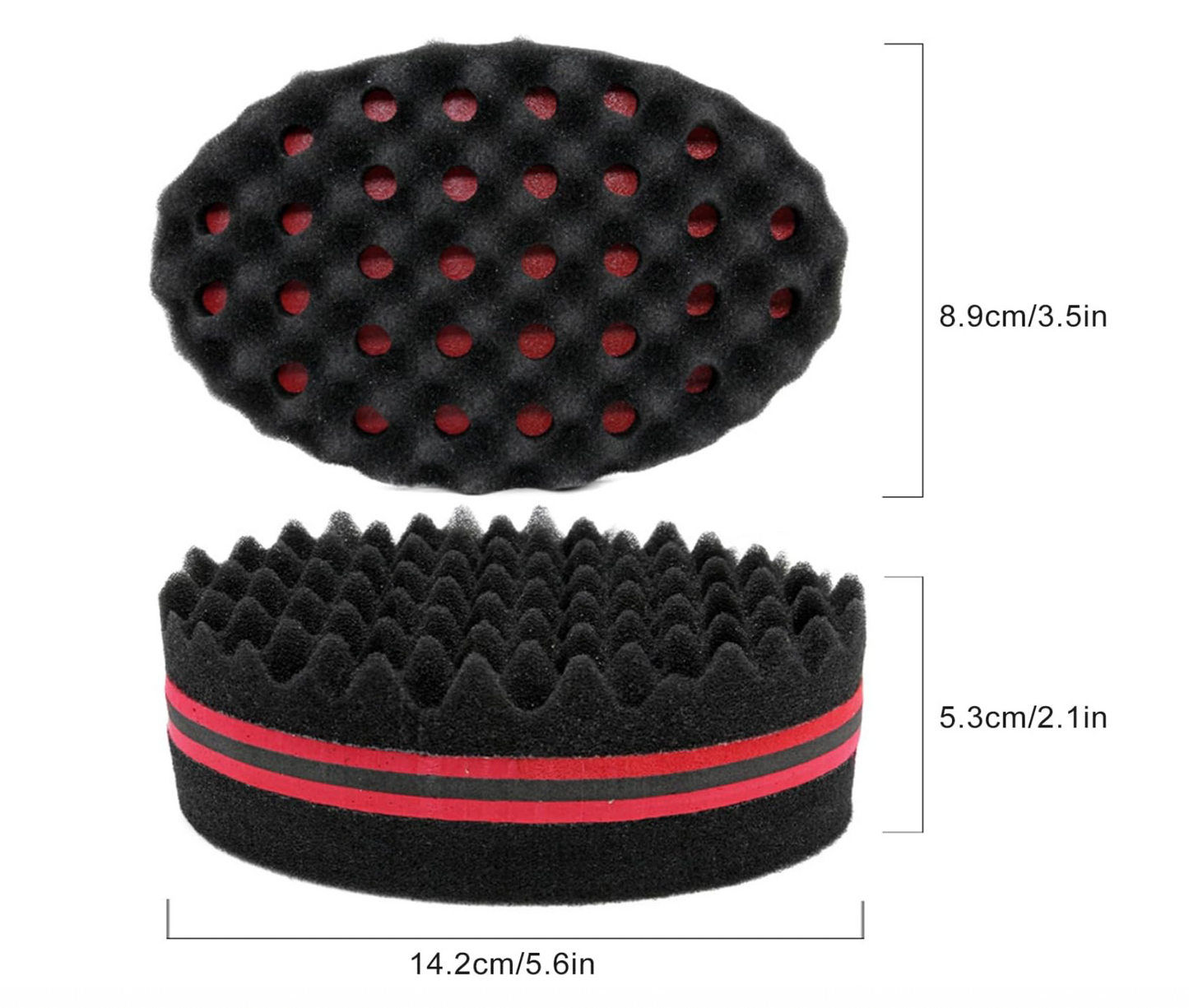 Hair Sponge Brush, Afro Curl Sponge Brush for Curls Dread Coils Hair Twist Wave Sponges Curling Brushes Small & Big Holes
