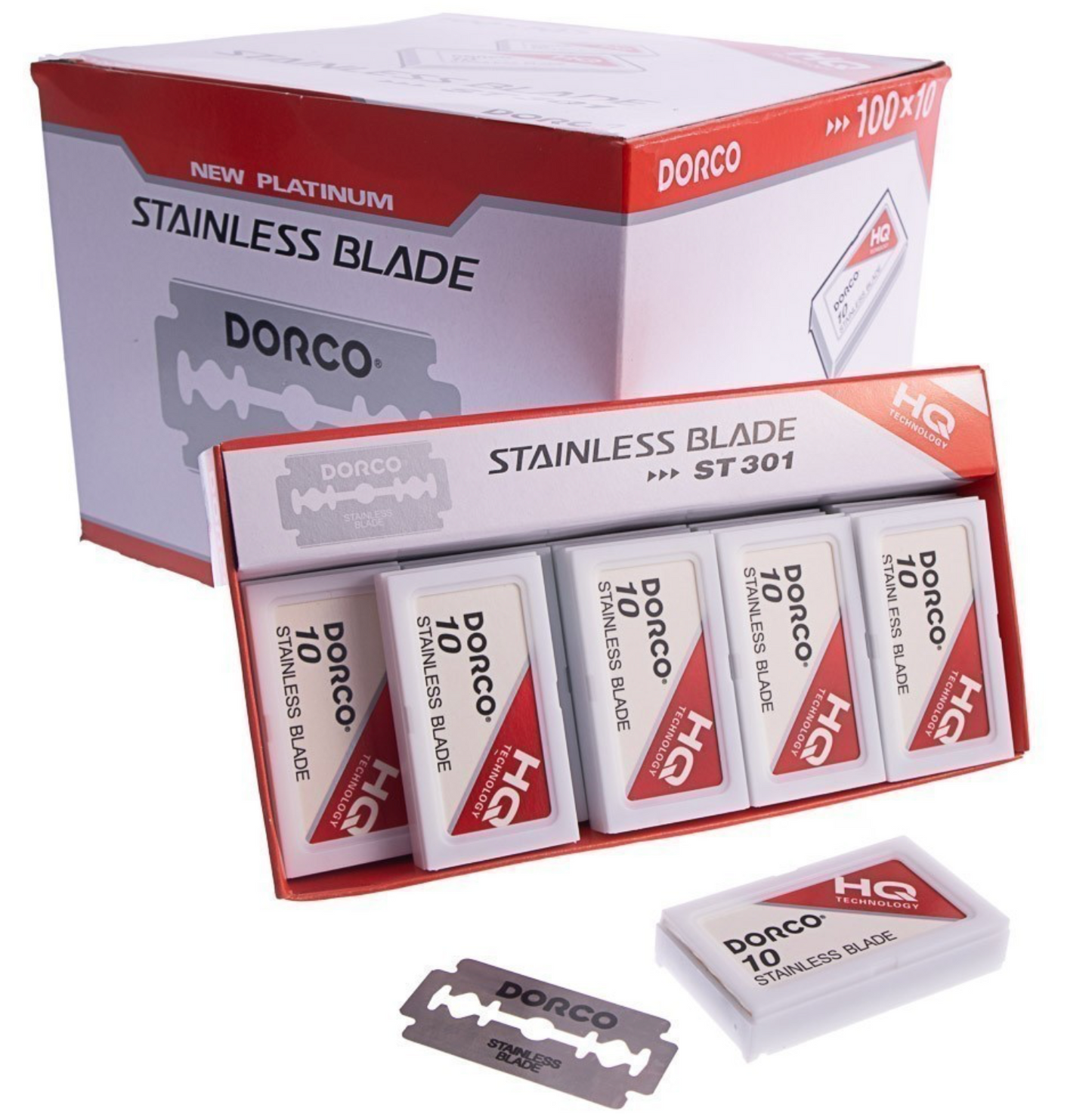 DORCO PLATINUM DOUBLE EDGE RAZOR BLADE-100PCS ST-301