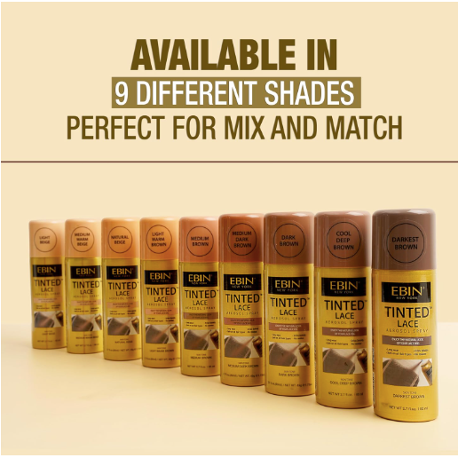 EBIN Tinted Lace Spray (80ml, Medium Dark Brown)
