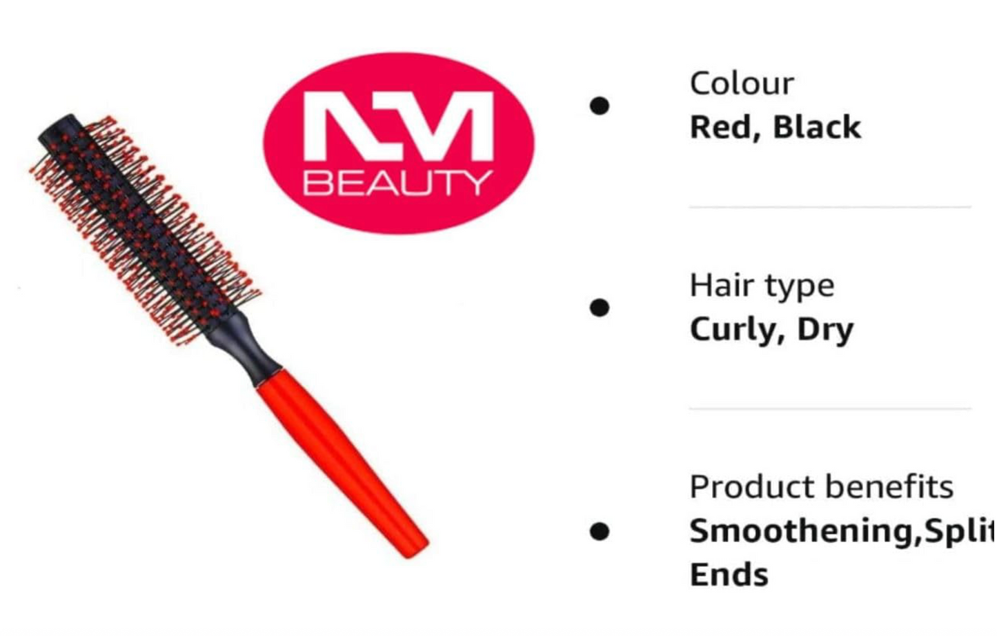 NM Beauty Professional Anti-Static Hair Brush, Curl and Dry Roll Brush