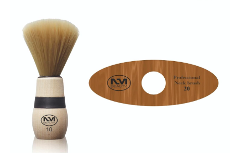 NMB Professional Wooden Beard Brush - 100 Percent Boar Bristles in Dark Wood Body - Perfect for Beard , Brown