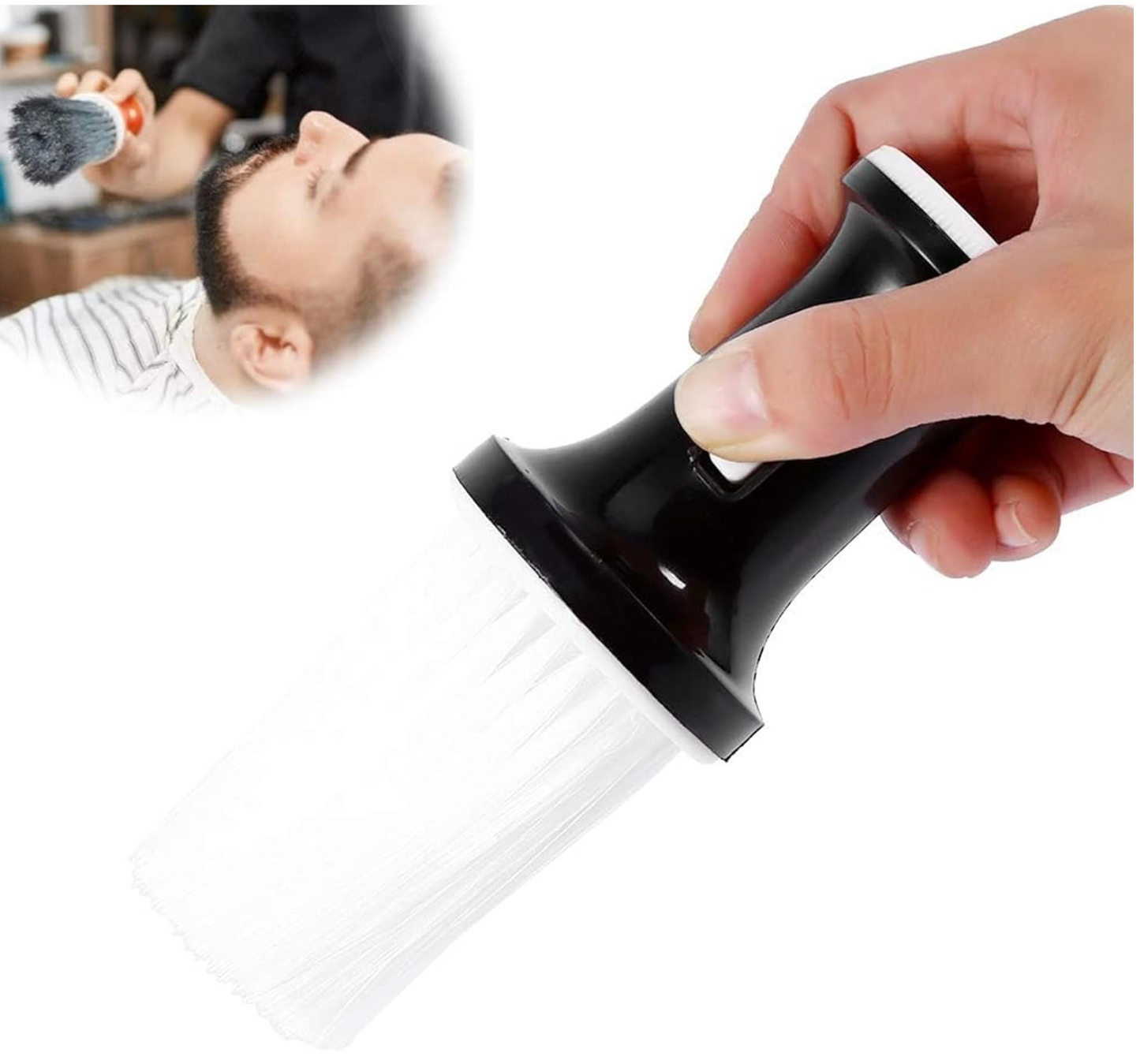 Talcum Powder Brush for Barber,Neck Duster Brush - Extra Soft Cleaning Brush - Professional Neck Brush for Barbers and Stylists, Cleaning Your Neck,Barber,Salon, Hairdressing (Black) B