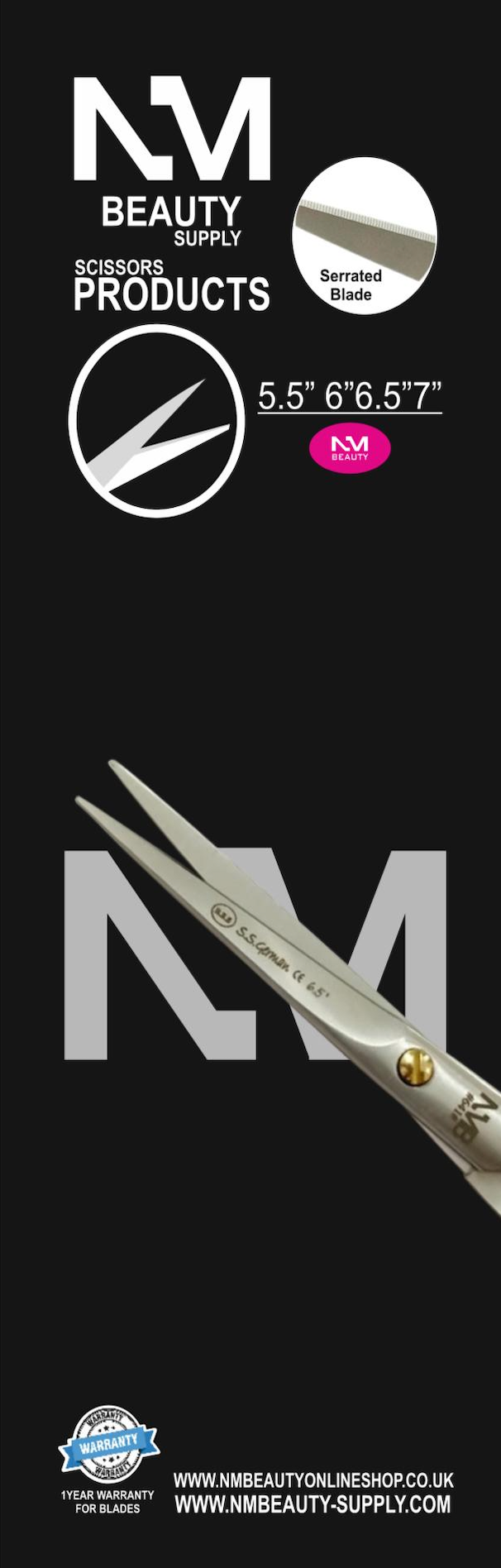 Flat Matti Matti Barber Scissors 5.5'' BRS German Sand Finshing- Next Day Delivery