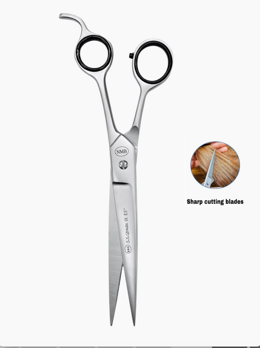 Professional Stainless Steel 8.5" Hair Cutting Barber Scissors with Finger Rest by BRS German