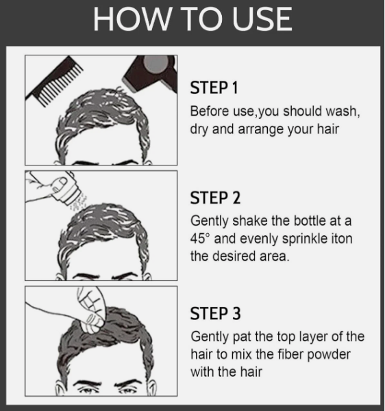 Hair Building Fibers, Hair Powder Spray, Hair Loss Concealer Fiber Black/ Dark Brown