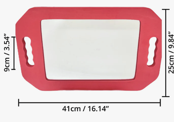 Barbertrade Hairdressing Foam Mirror with Double Handle - Black Handheld Lightweight Mirror for Barbers and Hair Salons - Back of Head Haircuts View Mirror