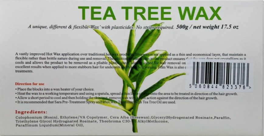 Walee Professional Hot Film Wax Tea Tree Blocks 500g