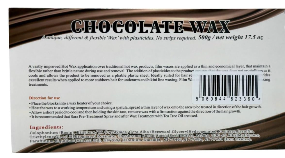 WALEE PROFESSIONAL HOT FILM WAX CHOCOLATE BLOCKS 500G
