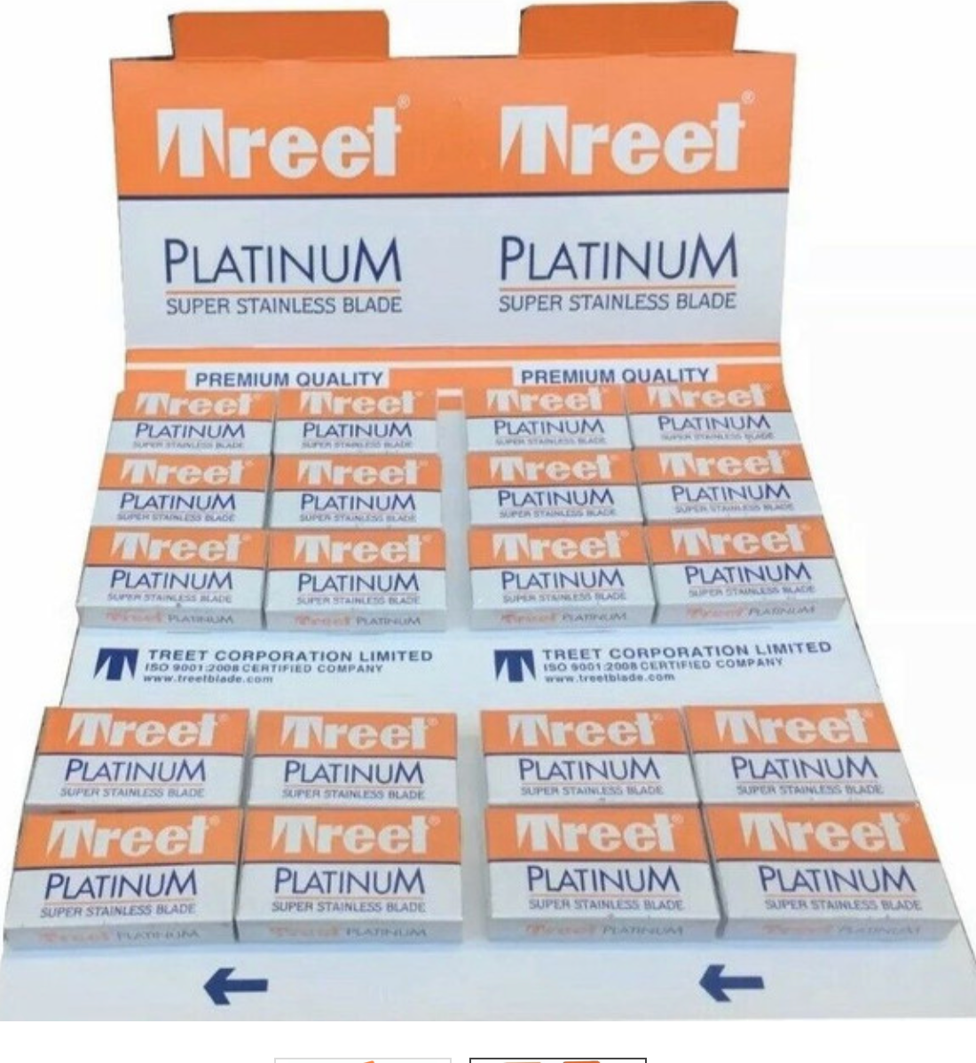 Treet Platinum Double Edge Razor Blades 100 pcs blades Card Pack