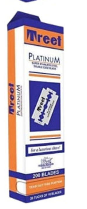 Treet Platinum Double Edge Razor Blades 100 pcs blades Card Pack