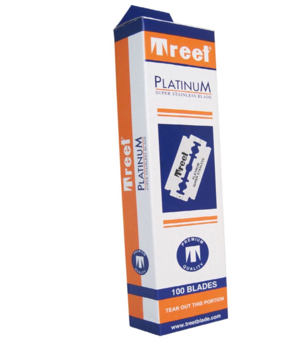 Treet Platinum Double Edge Razor Blades 100 pcs blades Card Pack