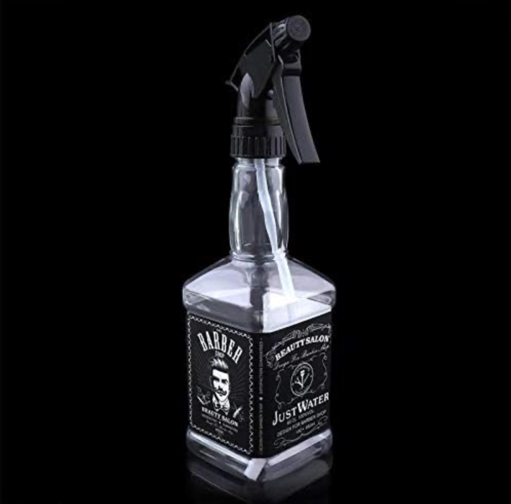 Barber Spray Bottle, Mist to Stream Adjustable Setting, Plastic Whisky Squirt Bottle Empty 500ml (Brown)