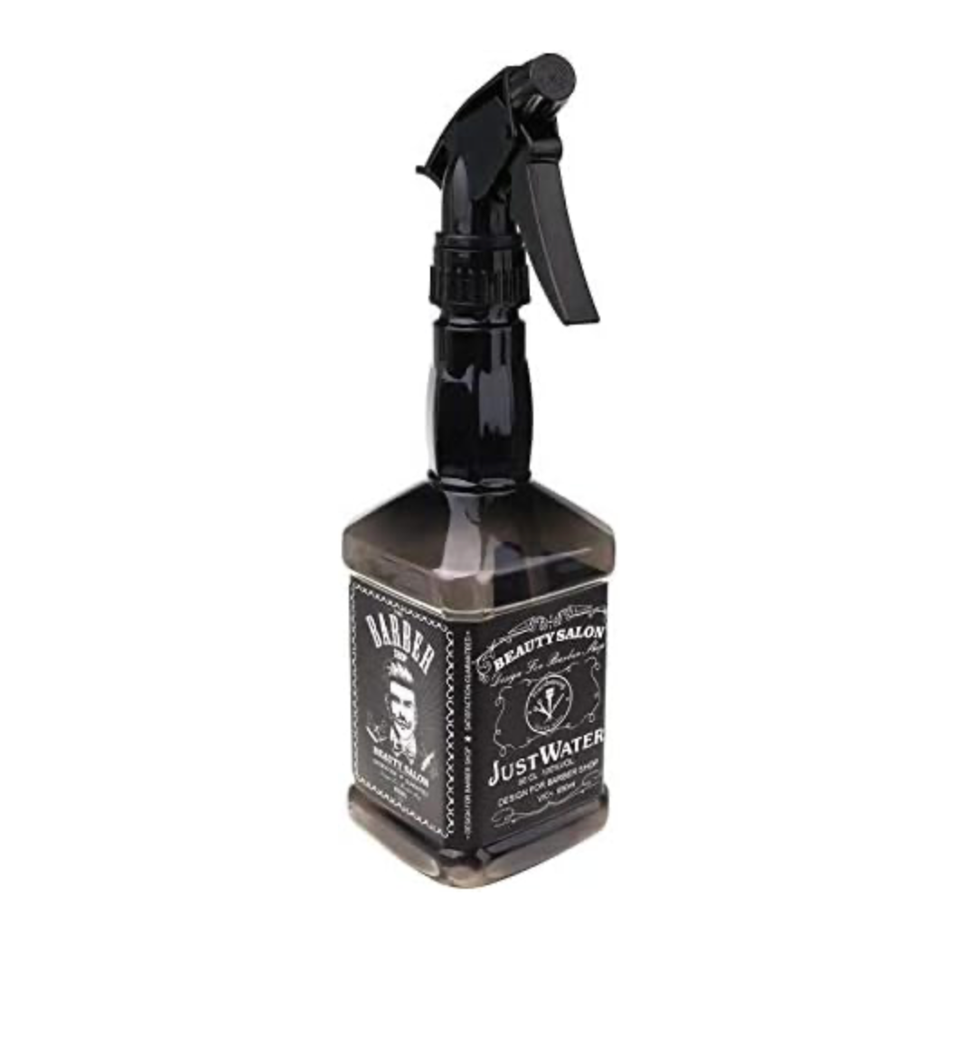 Barber Spray Bottle, Mist to Stream Adjustable Setting, Plastic Whisky Squirt Bottle Empty 500ml (Brown)