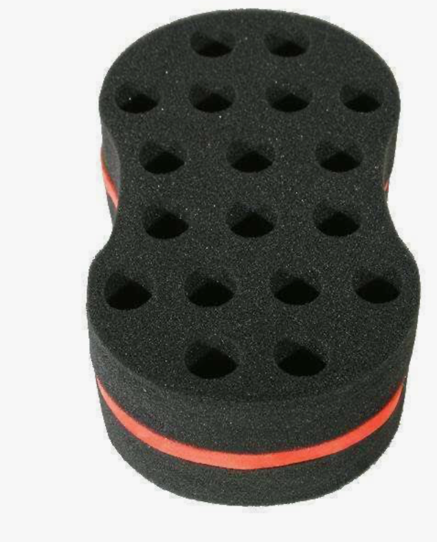 Hair Sponge Brush, Afro Curl Sponge Brush for Curls Dread Coils Hair Twist Wave Sponges Curling Brushes Small & Big Holes