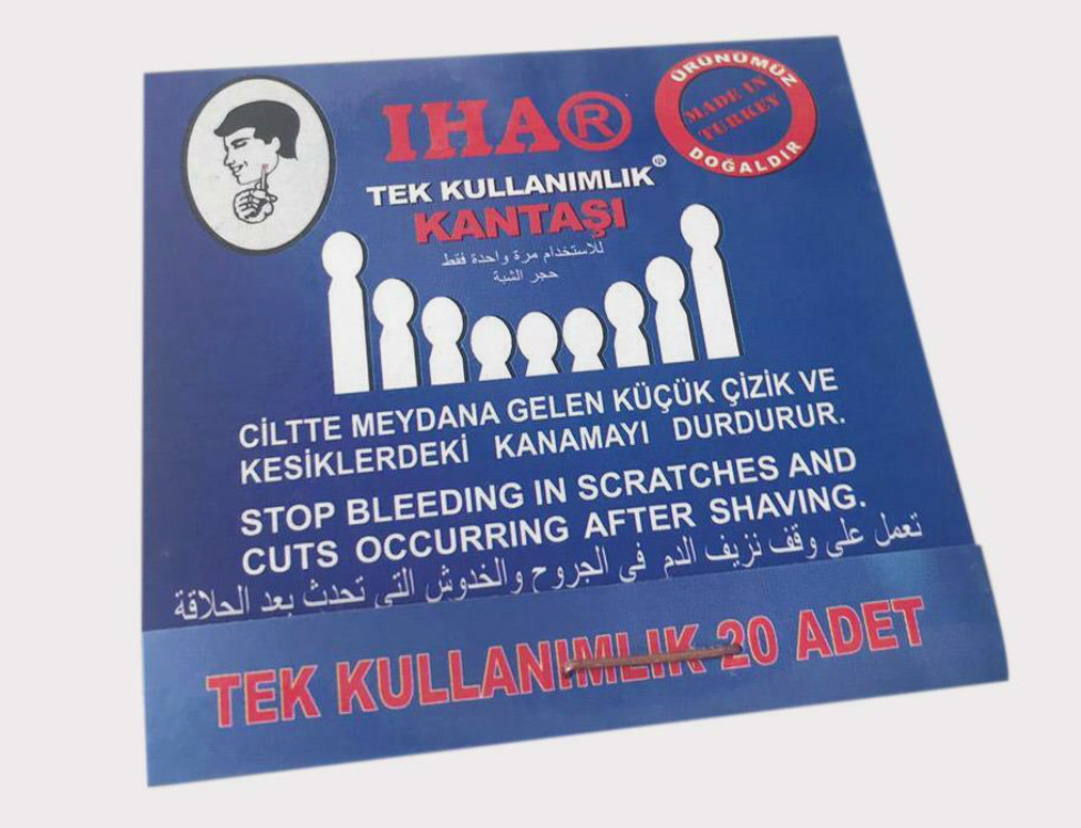 IHA Single Use blood Stone Matches Stop Bleeding in Cuts After Shave