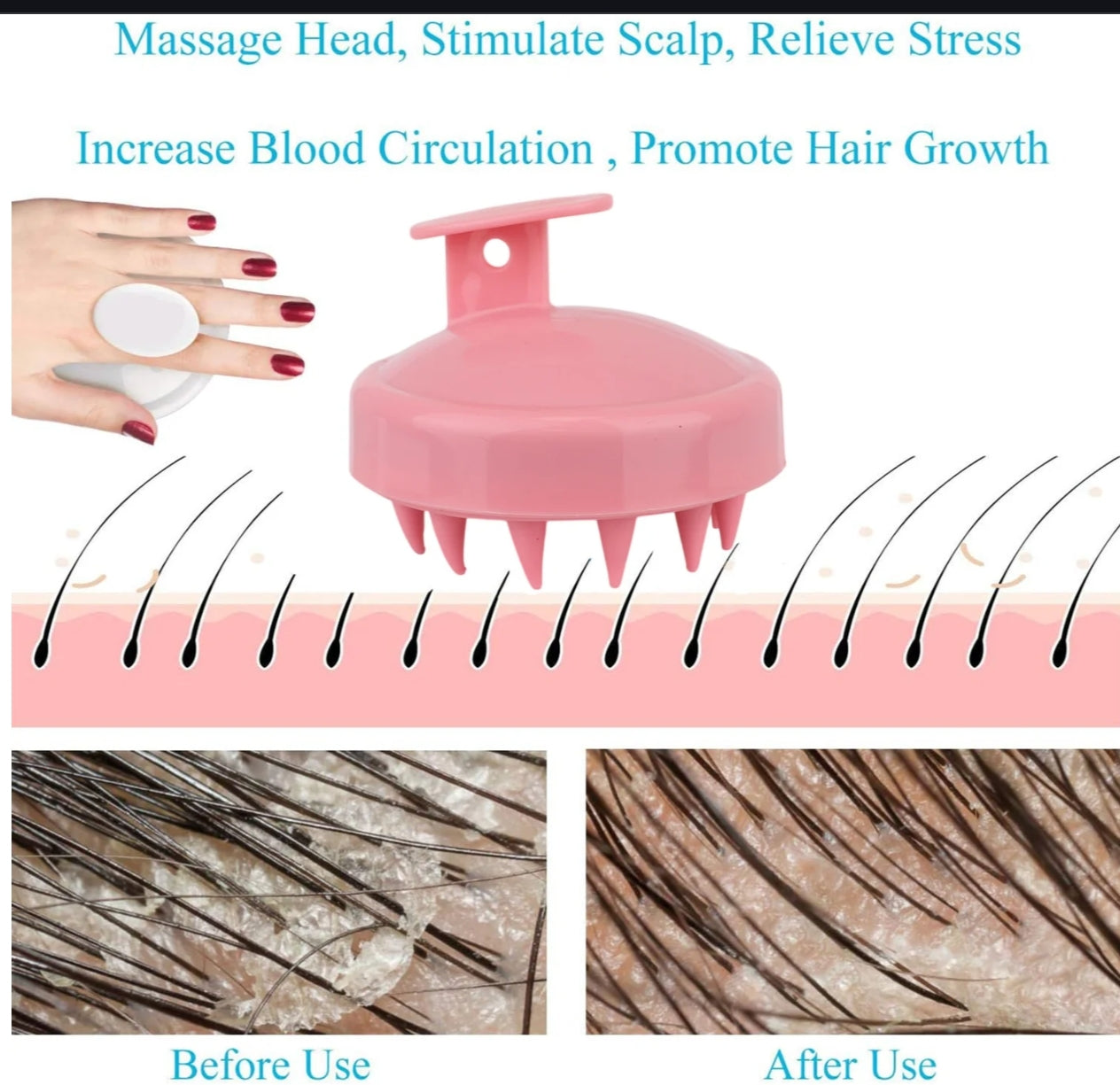 Scalp Massager Shampoo Silicon Brush