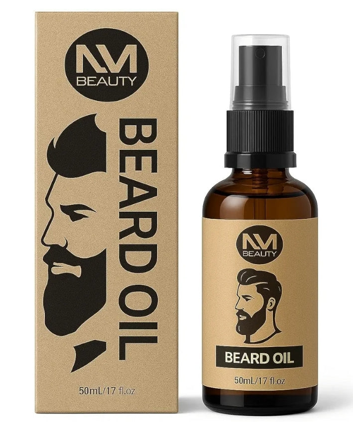 NM Beauty Professional Skincare Original Beard Oil - Argan Oil - Beard Moisturiser For Softer & Shining, Men's Beard Grooming, 50ml