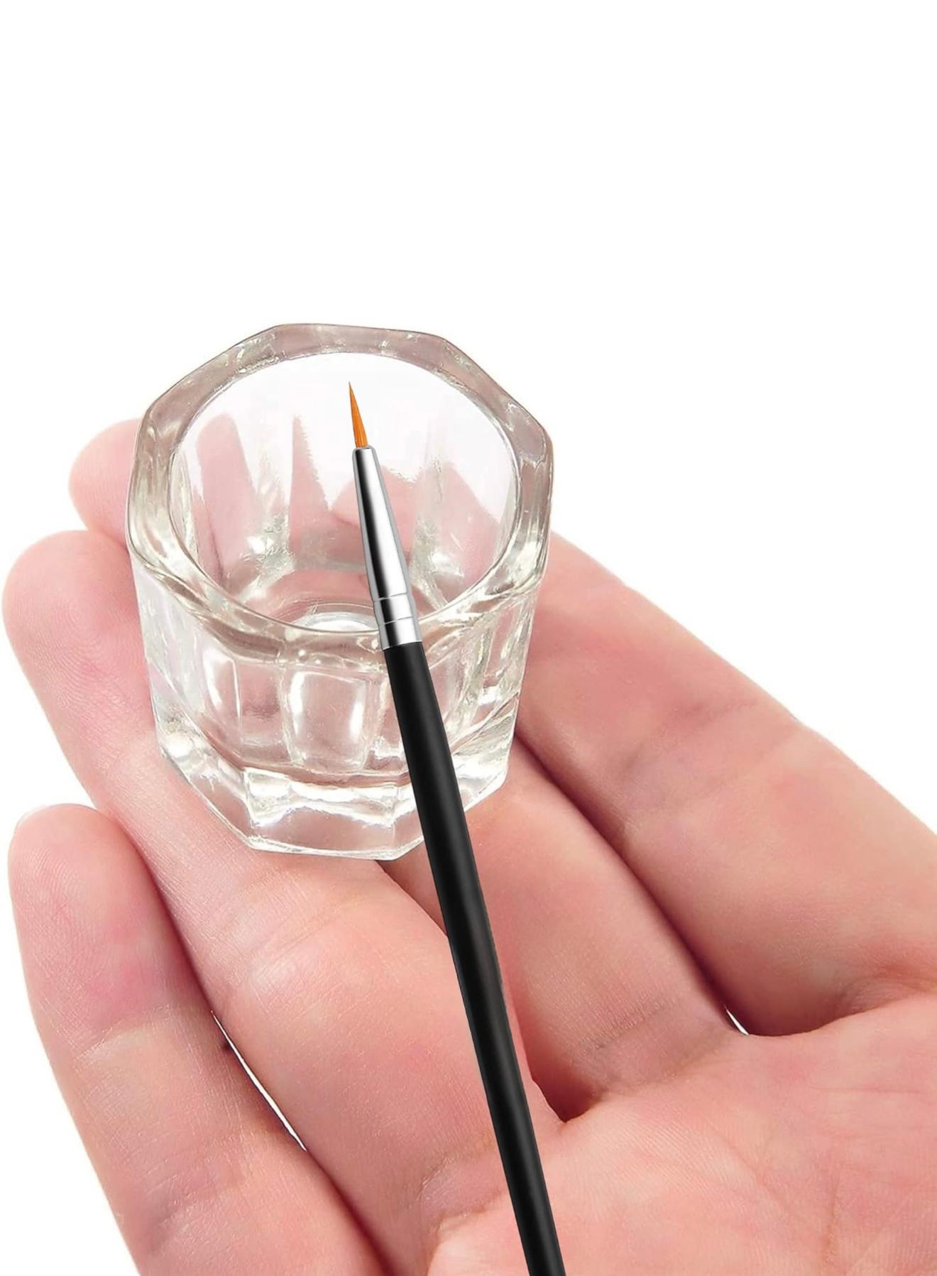 NMB Crystal Clear Acrylic Liquid Powder Glass Dappen Dish Glass Cup Tint Lash Brush + Dappen Mixing Dish | Eyelash Eyebrow Tinting Tint (Tint Brush + Dappen Dish)